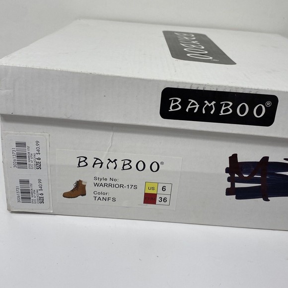 Bamboo Boots Warrior Womens Sz 6  Brown Faux Suede Fur Ankle Boots Lace Up - Picture 12 of 12